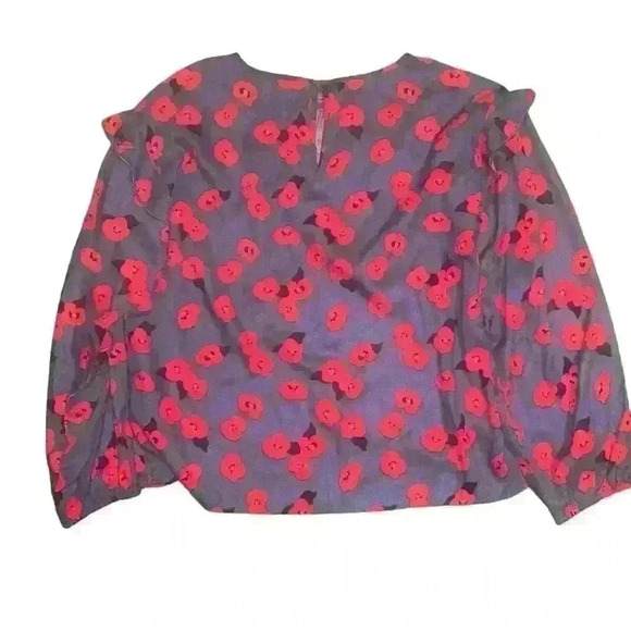 Compañía Fantástica Floral Blouse Top Size M Long Sleeve Ruffles - Picture 2 of 4